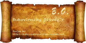 Bukovinszky Olivér névjegykártya