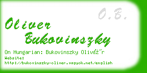 oliver bukovinszky business card